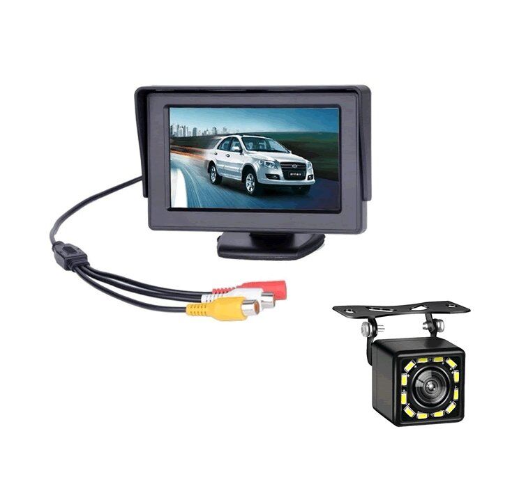 4.3 inch TFT LCD Monitor With CMOS 12 LED Rear View Reverse Backup ...