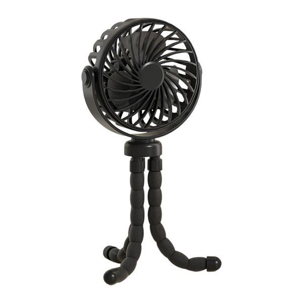 Black Mini Portable Pram Fan Rechargeable Small Clip on Fan for Stroller