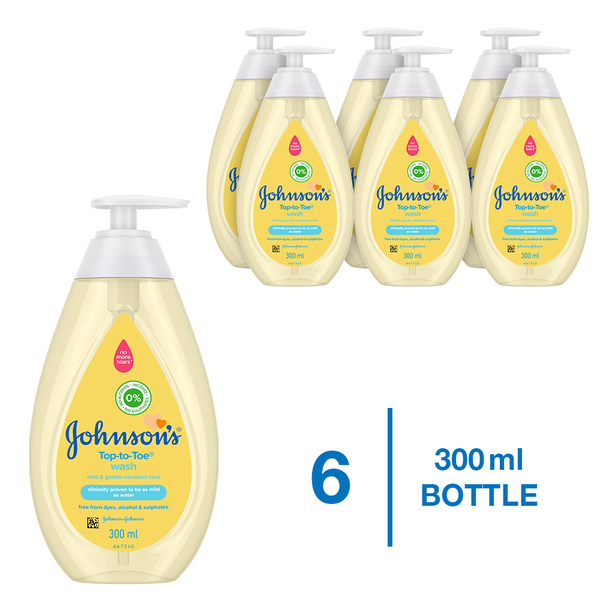 Johnson's Baby Top-To-Toe Wash, 300ml x 6