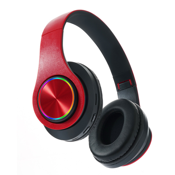 Koiroroy Wireless Headphones With Mic Over Ear Led-red
