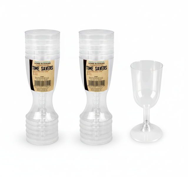 Home 'N Leisure 6 Piece 175ml Disposable Wine Glass Set for - 2 Pack