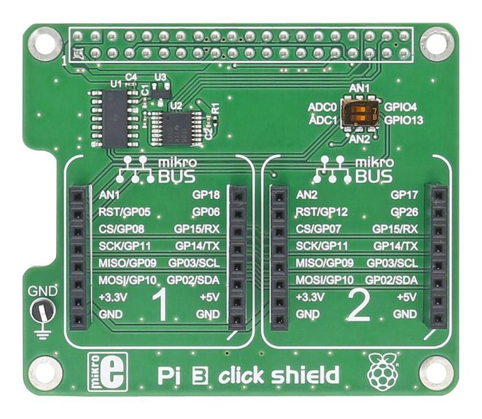 Mikroelektronika (MIKROE-2756) Expansion Board, Pi 3 Click Shield