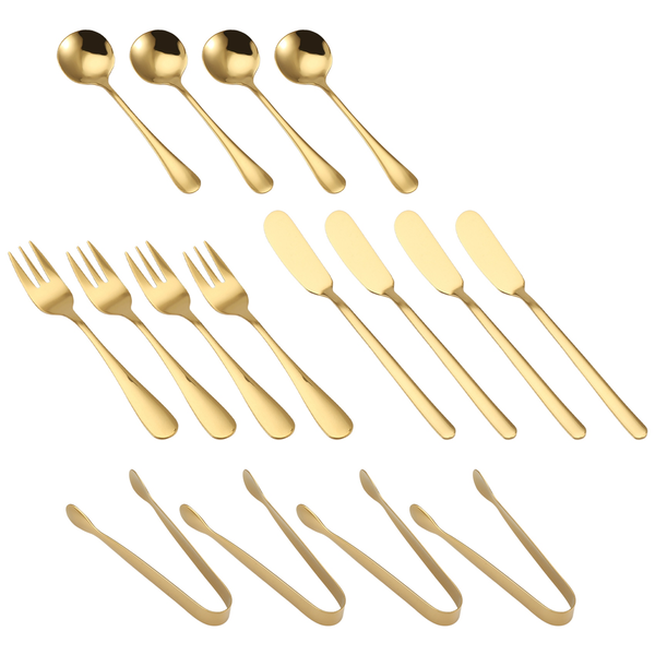 Cheese Butter Spreader Knives Set Charcuterie Accessories (Gold)