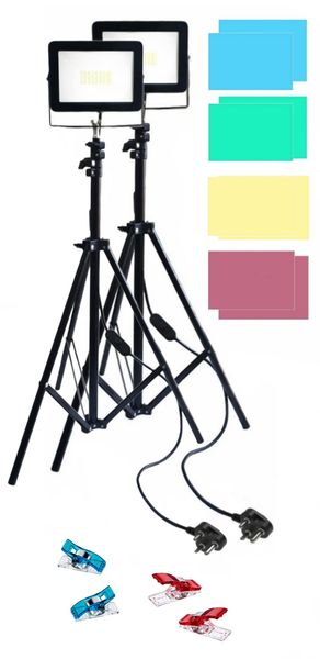 Video / Photo &amp; Continuous Lighting LED Tripod Light - Pack of 2