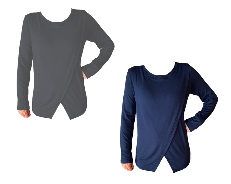 Long Sleeve-2 Pack-Navy &amp; Grey image