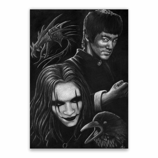 Bruce Lee And The Crow Poster - A1