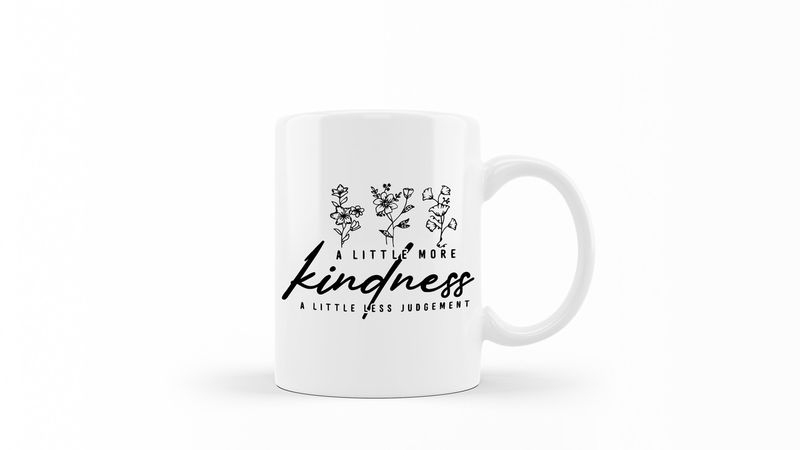 More Kindness Less Judgement White Ceramic 0.325 L 1 Pack Mug