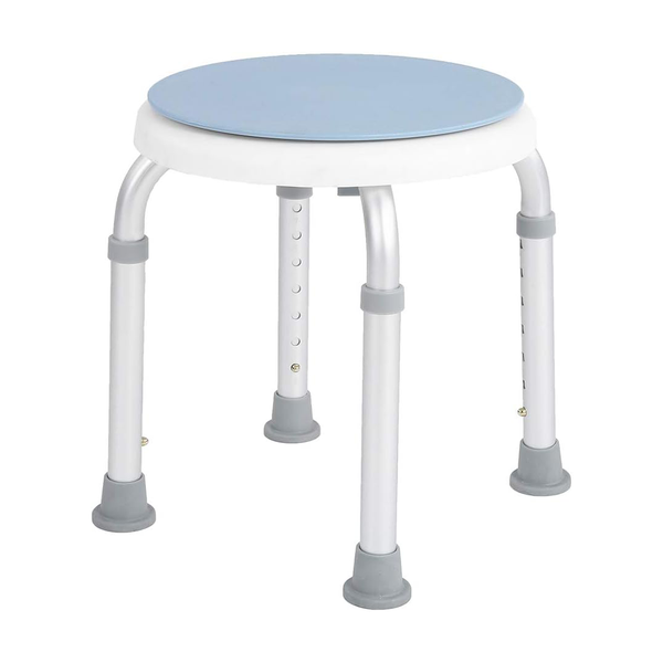 Shower Chair Aluminum 360 Rotating 7 Height Adjustable Anti-Slip Tips