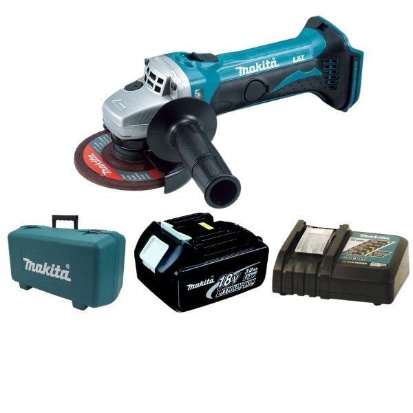 Makita - Cordless Angle Grinder DGA452ZK, Battery, Charger and Carry Case