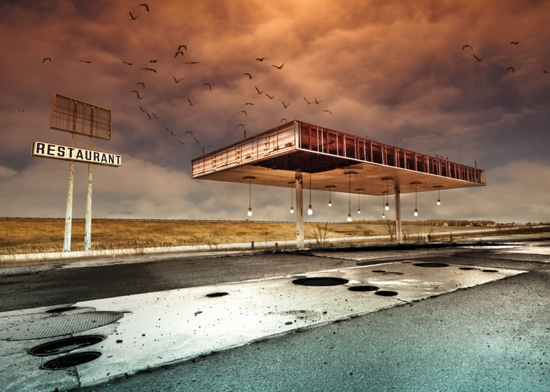 Wall Art Canvas - Gas Bar Blues