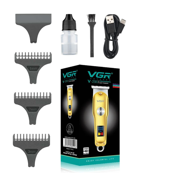 VGR V-290 Professional Cordless Hair Trimmer - Precision T-Blade - Gold