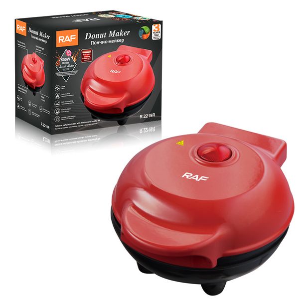 Donut Makers Non-Stick-500Watt Mini Machine-Red-RAF-R.2219