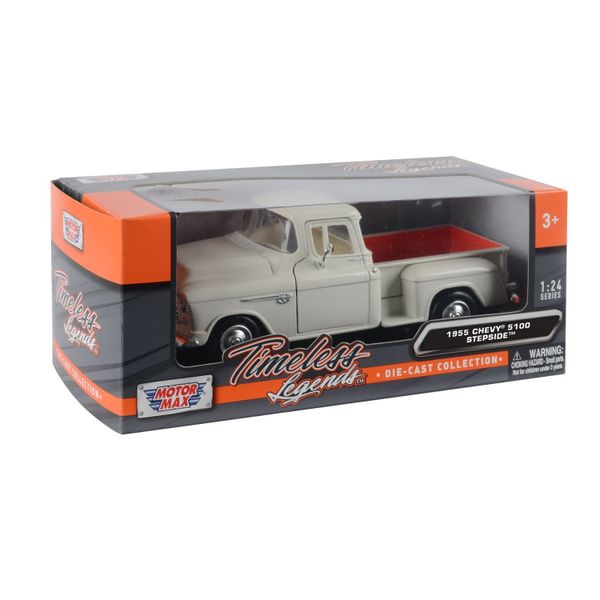 Motormax 1:24 Scale 1955 Chevy 5100 Stepside Cream Diecast Vehicle