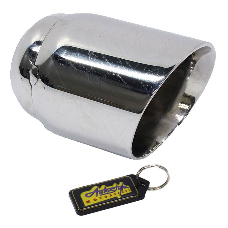 BSK Single Angled CutOff Exhaust Tailpipe 100mmStainless Steel