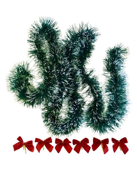 Christams Tinsel Garland With LED Lights - 2 Meters