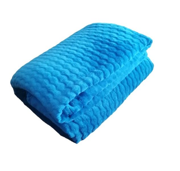 Wave Craved Flannel Fleece Decorative Throw Blanket - Teal