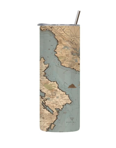 Water 20 Oz Tumbler with Lid Straw Trendy Maps Graphic Design Present 104