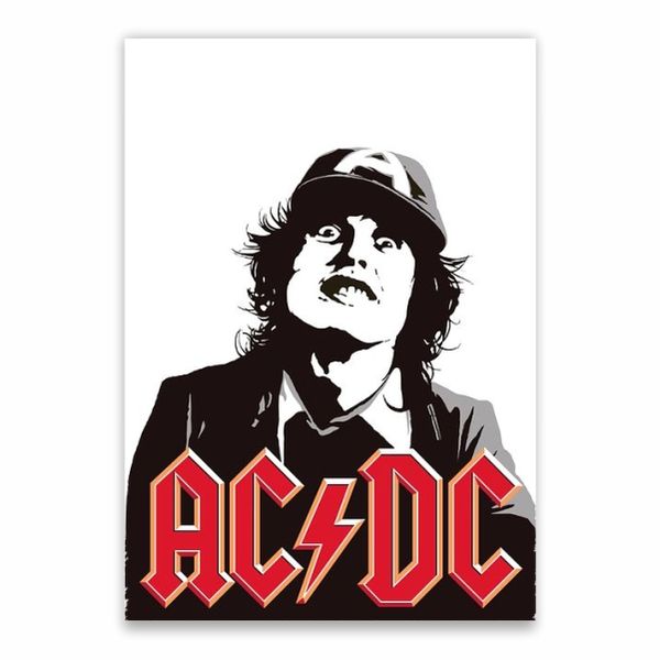 AC DC Grey And Red Poster - A1