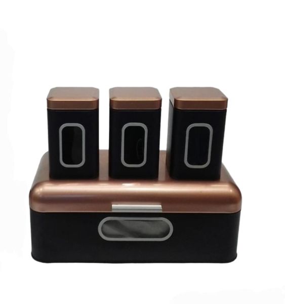Dream World 2 Tone Classic Bread Bin With Cannister Set - White And Gold