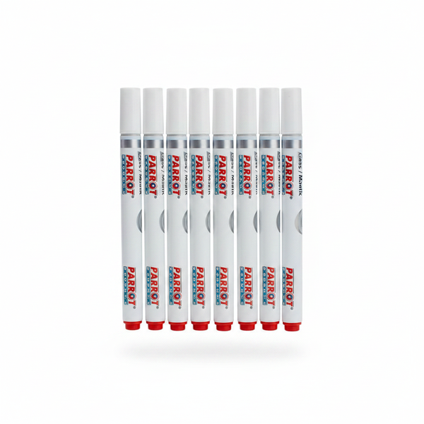 Parrot 10 Piece White Glass and Chalkboard Markers - Fine Tip