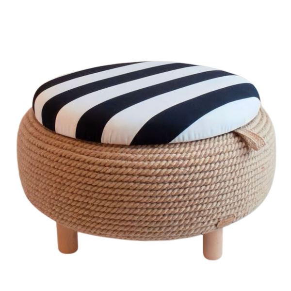 Round Modern Ottoman with Storage