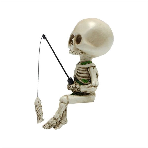 Skull Fishing Statue Fingures Skulls Aquarium Flower Pot Decoration