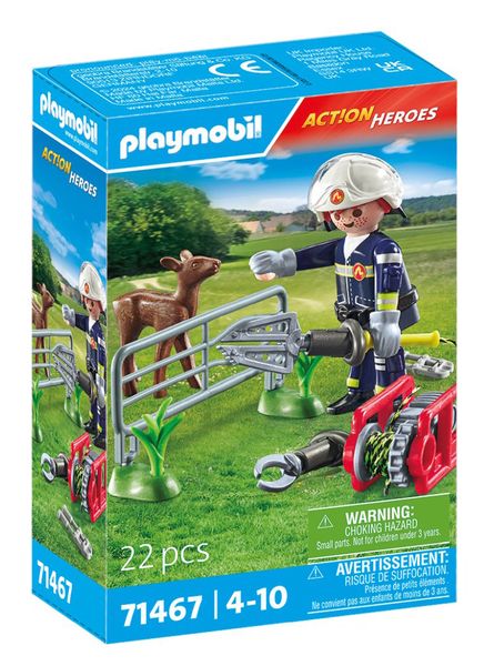 Playmobil Action Heroes - Firefighter Animal Rescue Playset - 22 Piece