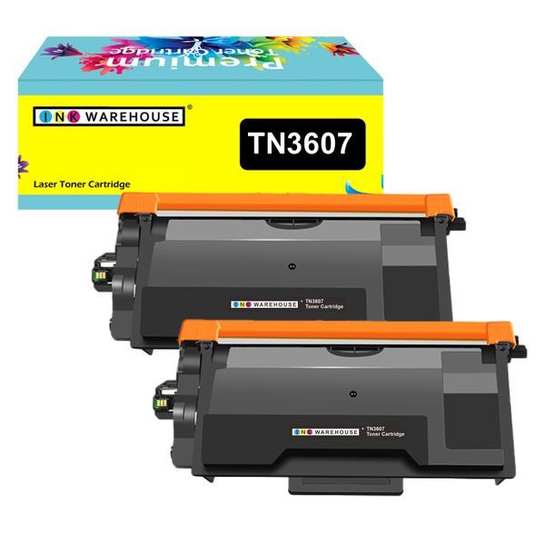 Ink Warehouse Compatible Brother TN3607/ 3607 Black Toner Cartridge X 2