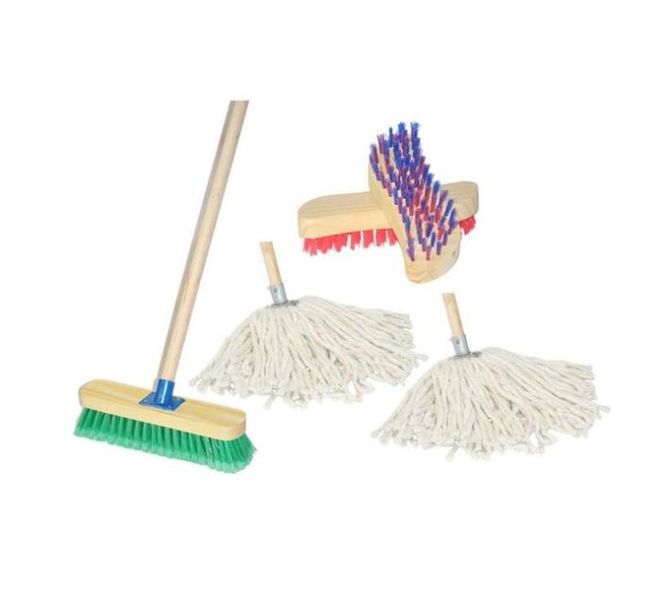 Mop, Broom &amp; Scrub Brush Combo