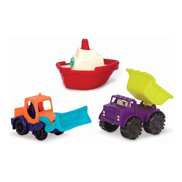 B. Toys Mini Vehicles 3 Pieces Set Loaders And Floaters