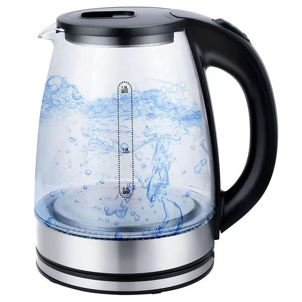 1500W Cordless Electric Glass Kettle 1.8 Litre Fast Boil