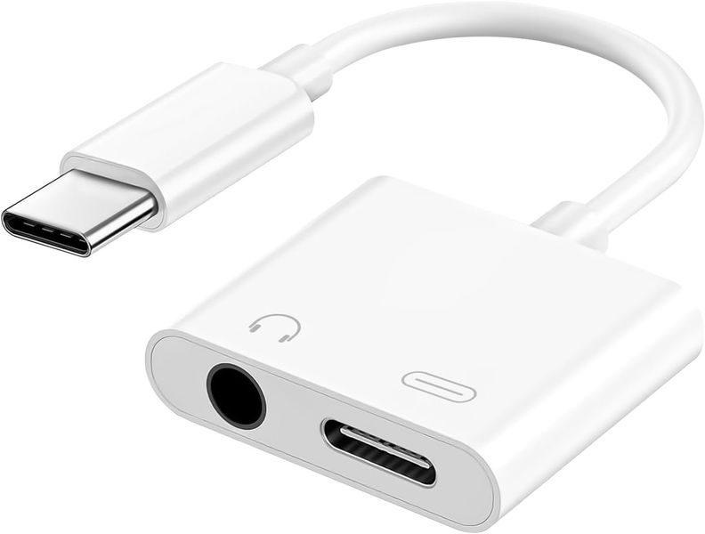 USB-C To 3.5 mm Headphone +Charger Adapter 2-in-1 Functionality Plug &amp; Play