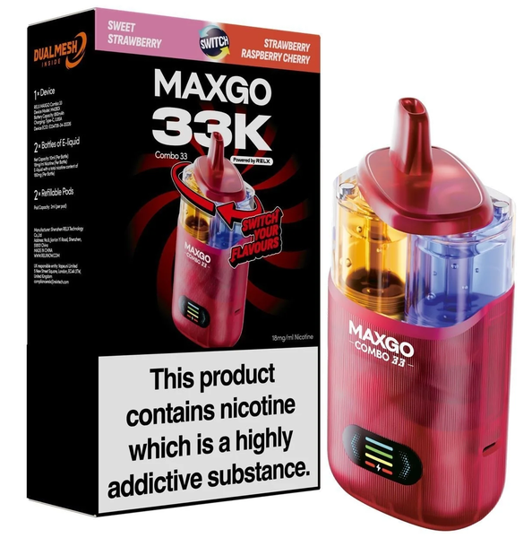 Relx Maxgo Combo 33k Kit Sweet Strawberry And Strawberry Raspberry cherry
