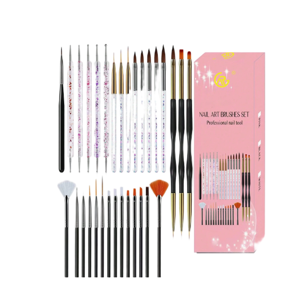 Genera 31 Pieces Pro Nail Brush Set - Salon Quality for Home and Salon