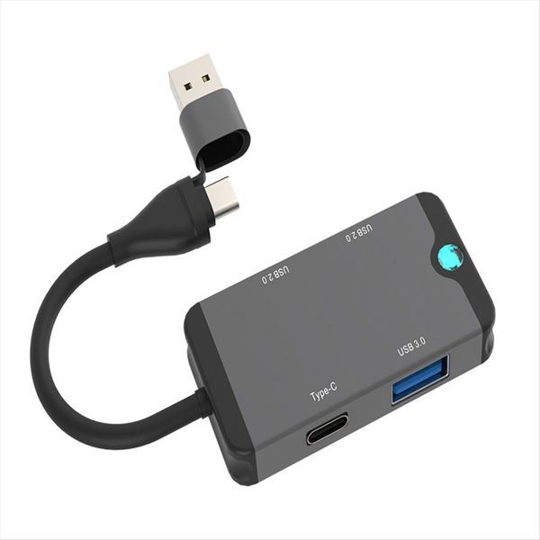 Type C Docking Station Usb3 0 Hub Tf/Sd Card Reader Gray