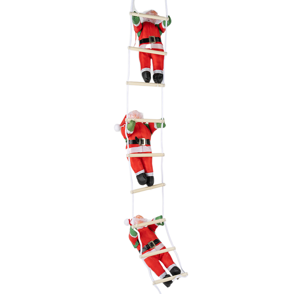 Christmas Pendant 25CM - Three Santa Claus Climbing Ladder Decor