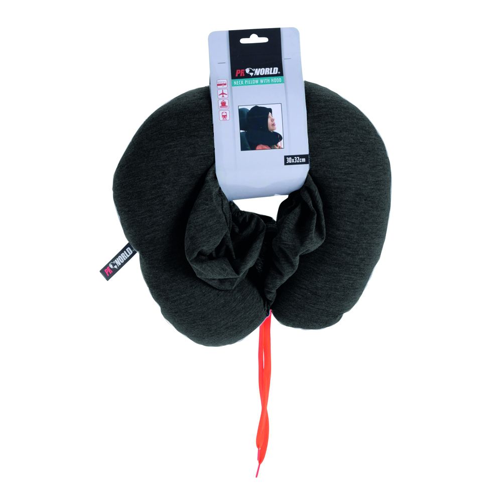 Neck Pillow with Drawstring Hood