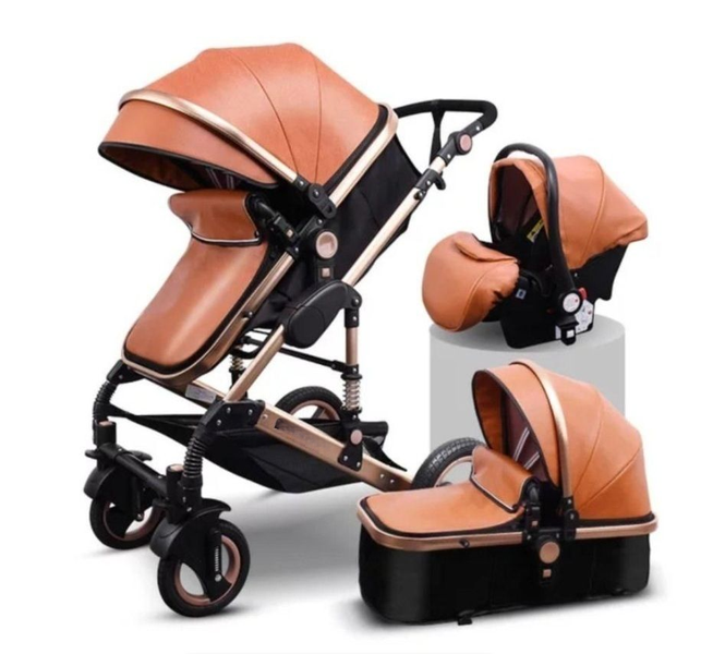 Modern 3-in-1 Multifunctional Stroller Travel System Thickened Tube-PU