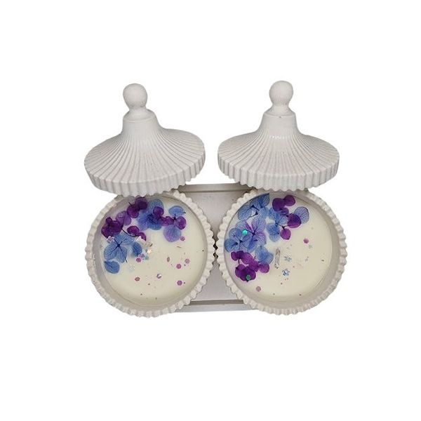 Jasmine Soy Candles in Gypsum Pots with lids - Perfect Gift Set