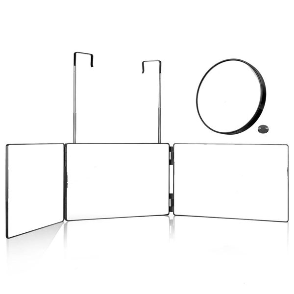 3 Way Mirror for Self Hair Cutting,360 Haircuts Men for Barber Use Tool