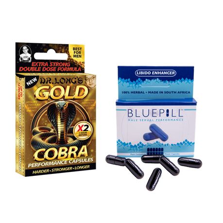 Dr Long's Gold Cobra Capsules and The Blue Pill for Men Capsules Combo Image