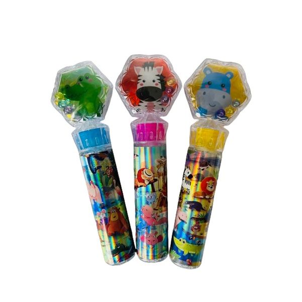 Animal Bubble Wand Rattles - 15cm - Set of 3