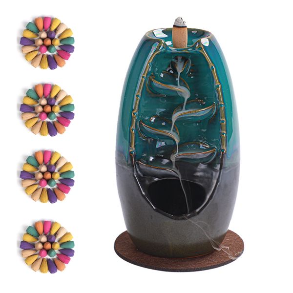 Ceramic Backflow Incense Waterfall Burne Holder Tradition China Gift