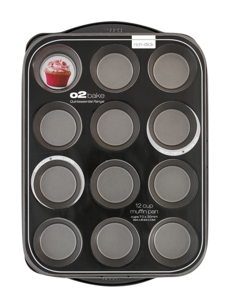 O2 Bake 12 Cup Non Stick Muffin Pan