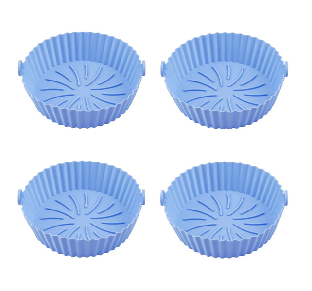 4 Pcs Air Fryer Silicone Liner with Handles - Blue