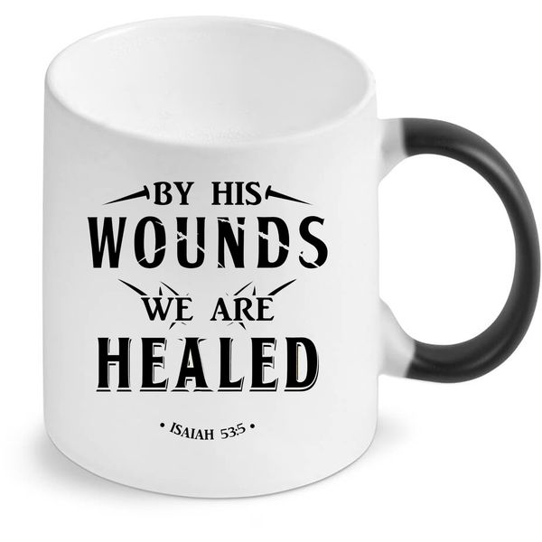 Isaiah 53.5 Christian Birthday Christmas Magic Colour Changing Gift Mug