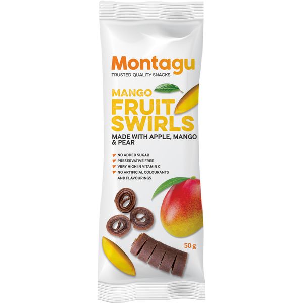 Montagu Dried Fruit Swirls Mango Box 10x 50g Box
