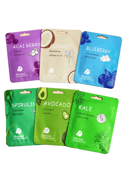 Botanical Essence Sheet Mask Set - 6 Hydrating &amp; Nourishing Masks