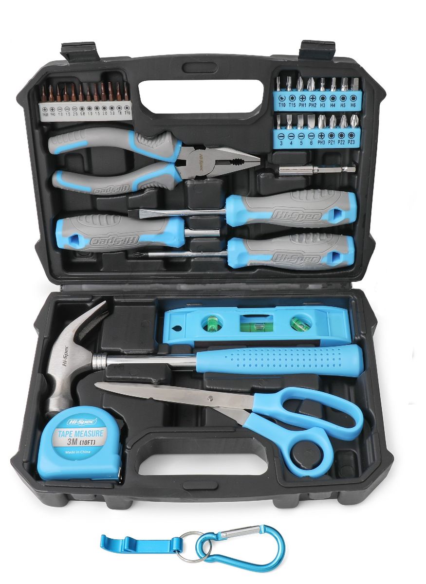 Hi-Spec 42 Piece Household DIY Hand Tool Kit - Blue