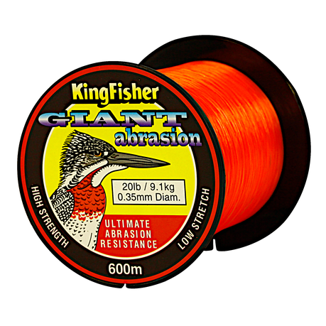 Kingfisher Giant Abrasion Nylon Fishing Line .35MM, 9.1KG/20LB Colour Orange,  600M Spool, Shop Today. Get it Tomorrow!